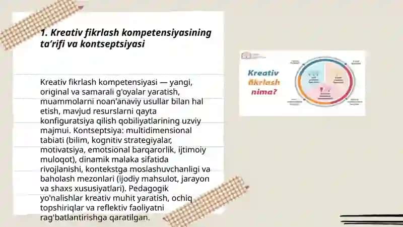 Kreativ fikrlashning kompetensiyaviy modeli 3
