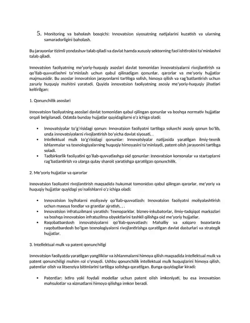 Innovatsion siyosat va innovatsion ekosistema 3