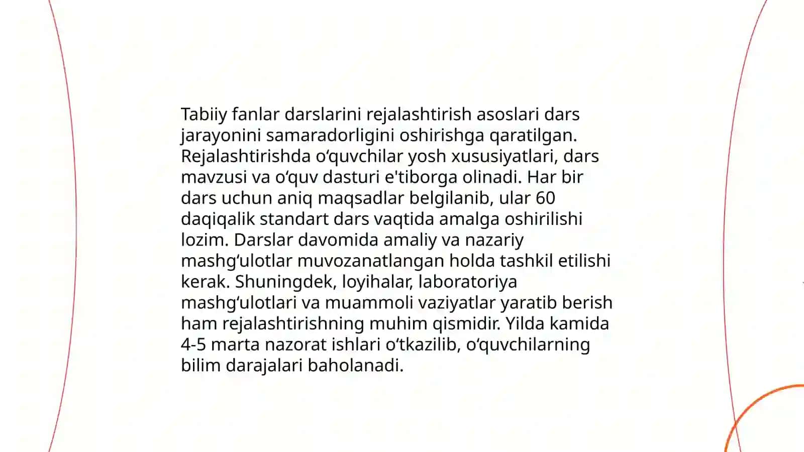 Tabiiy Fanlar Darslariga Tayyorgarlik Rejalashtirish 3