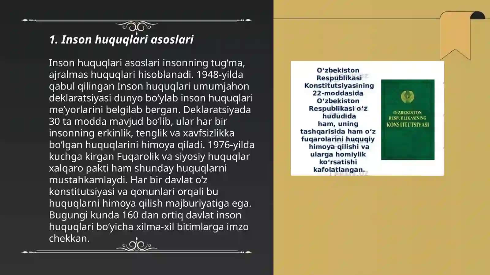 Huquq va Erkinliklarning kafolatlari 3