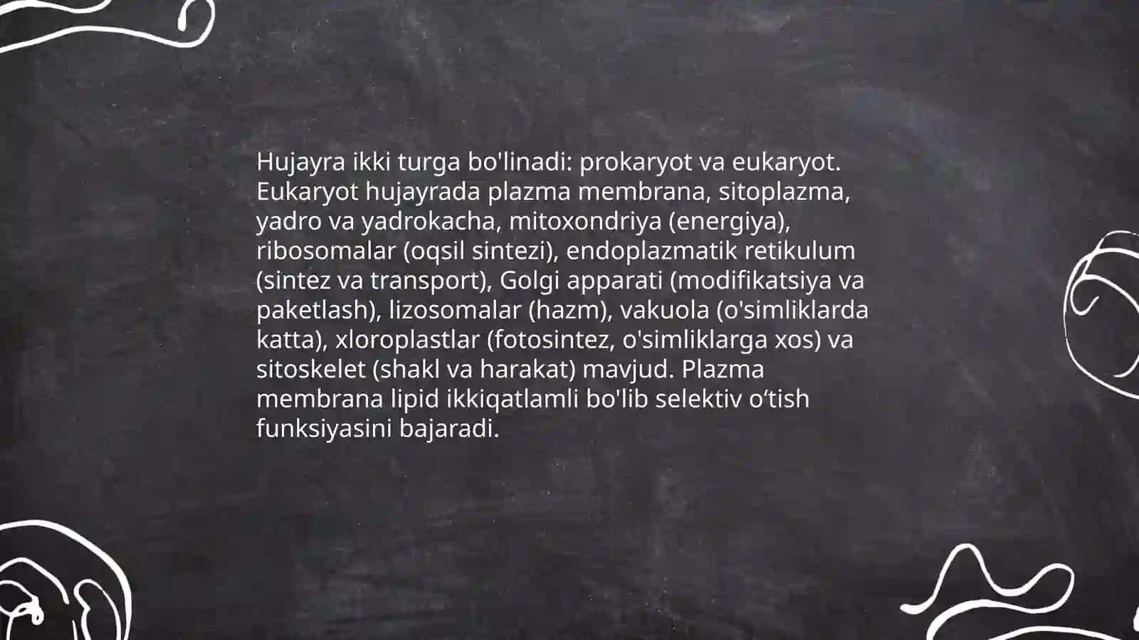 Hujayra tuzilishi va oziqlanishi 3