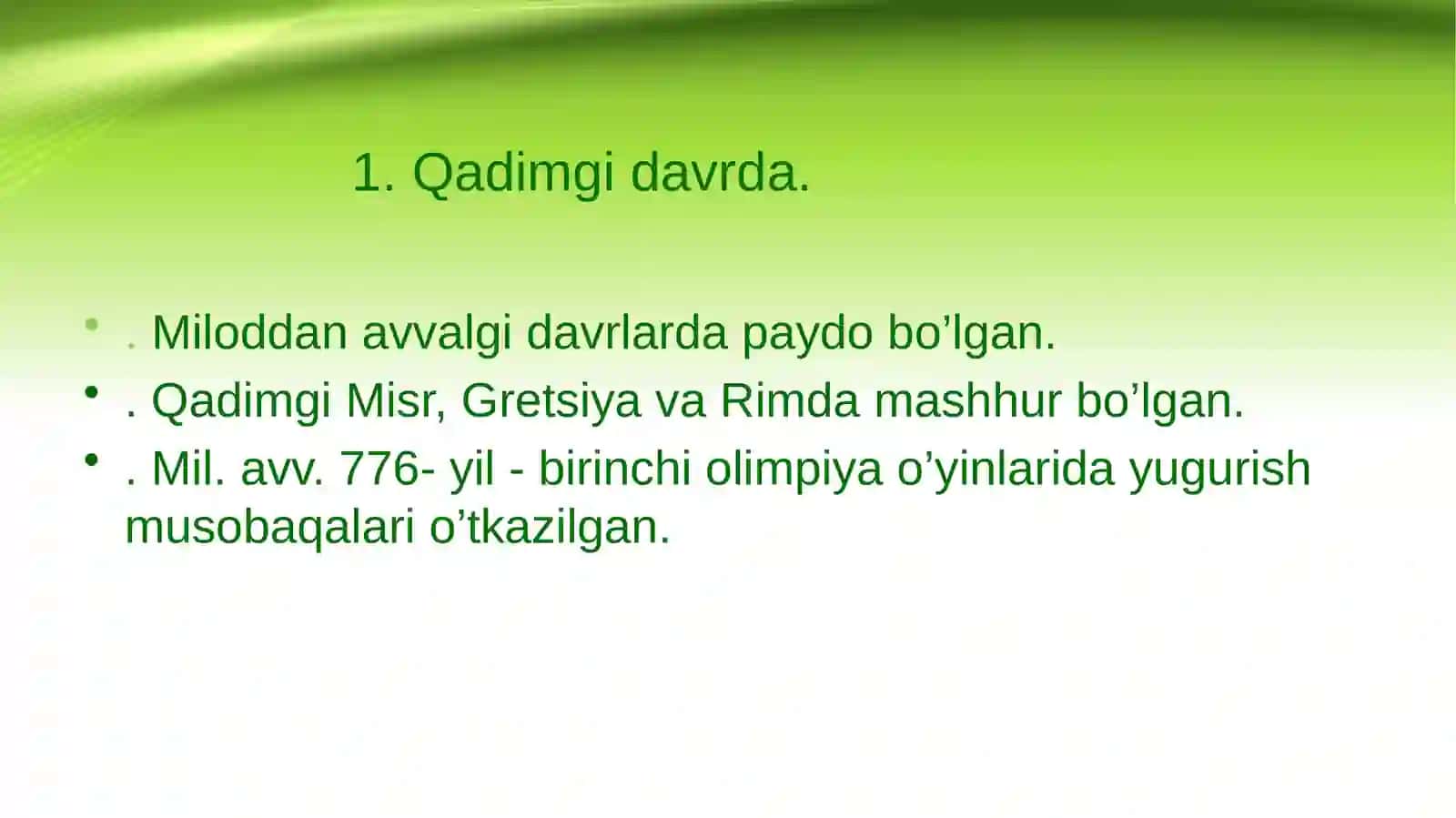 Yengil atletikaning rivojlanish tarixi 3