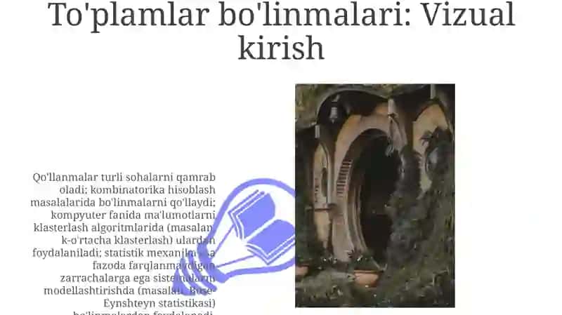 To'plamlarni o'zaro kesishmaydigan sinflarga ajratish 3