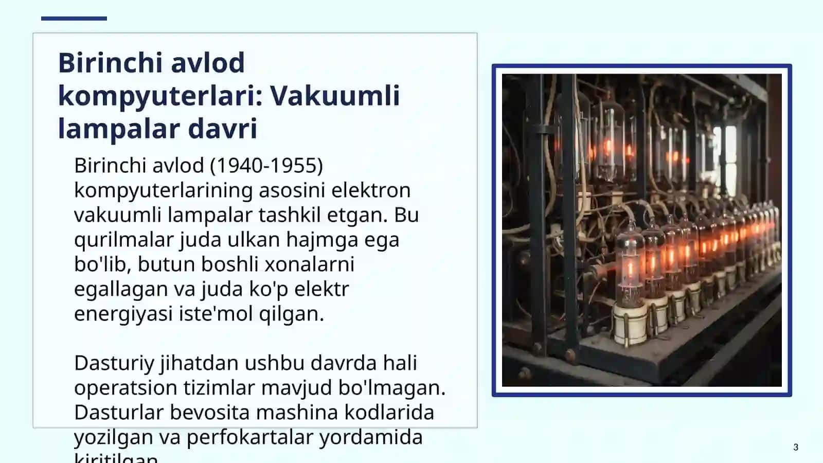 Operatsion tizimlar tarixi va kompyuter avlodlari: Texnik va dasturiy farqlar 3