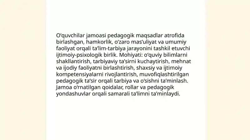 Oʻquvchilar jamoasi-yagona pedagogik jarayonning asosiy shakli 3
