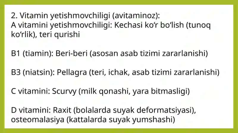 Ovqatlanish va tashqi muhit taʼsirlari bilan bogʻliq boʻlgan kasalliklar 3