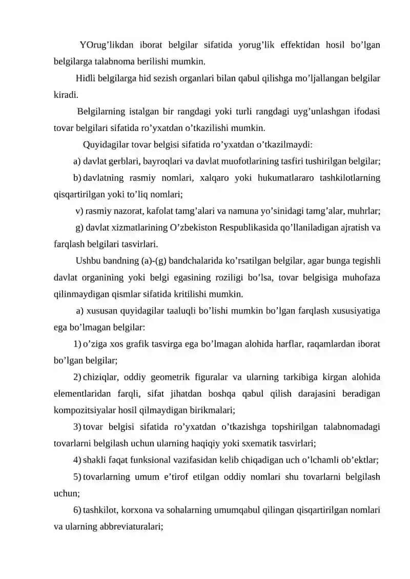 Tovar Belgi va Xizmat Ko'rsatish Belgisi 3