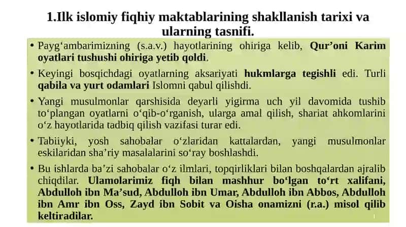Ilk islomiy fiqhiy maktablar 3