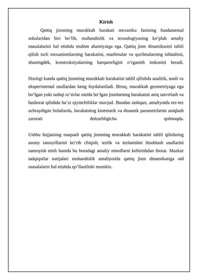 Navoiy Innovatsiyalar Universiteti - Mavzu: Qattiq jismning murakkab harakati 3
