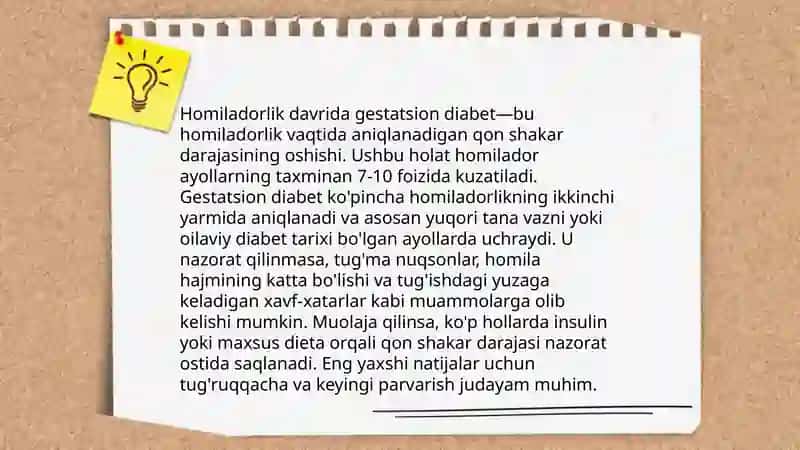 Homiladorlik davrida diabetik kasalliklarda davolash taktikasini tuzish 3