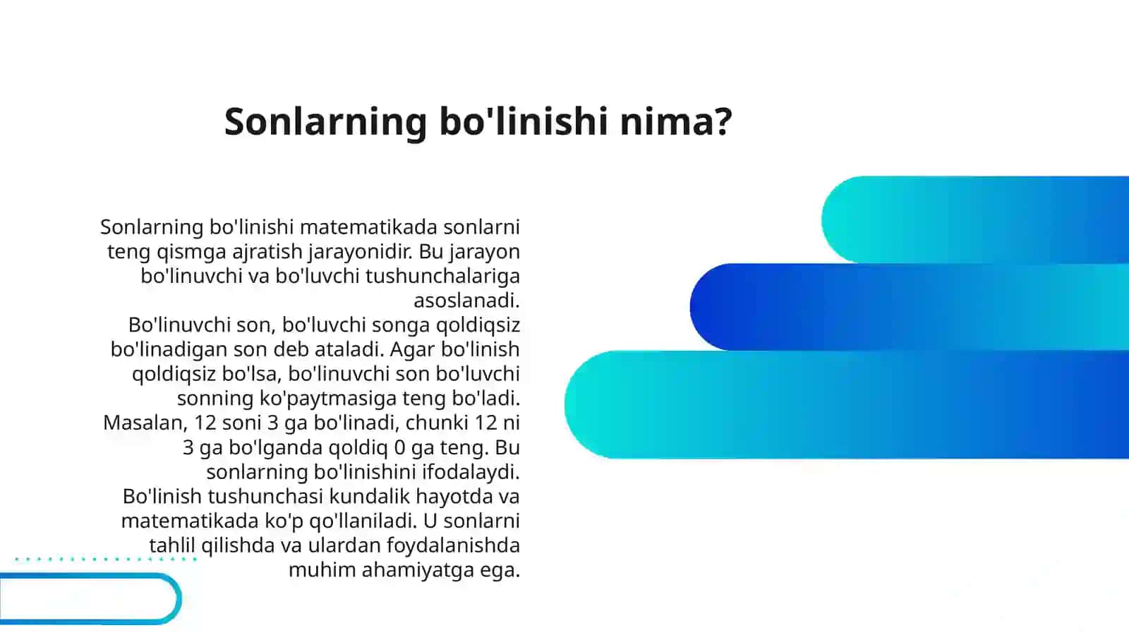 SONLARNING BO'LINISHI 3