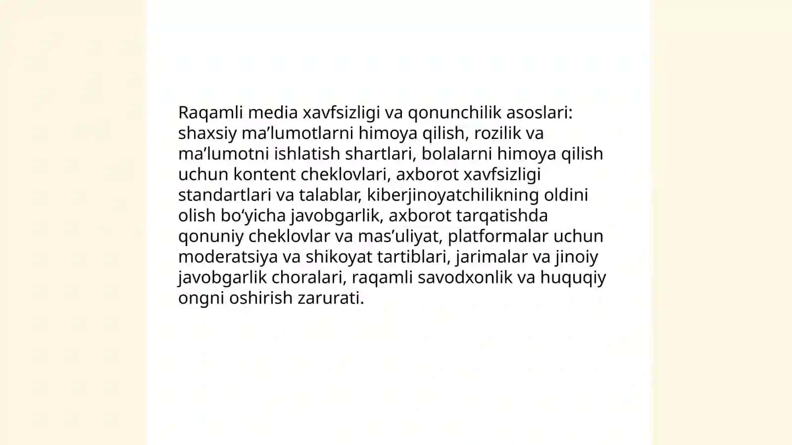 Xavfsiz media ummoni. Huquqiy va tarbiyaviy 3