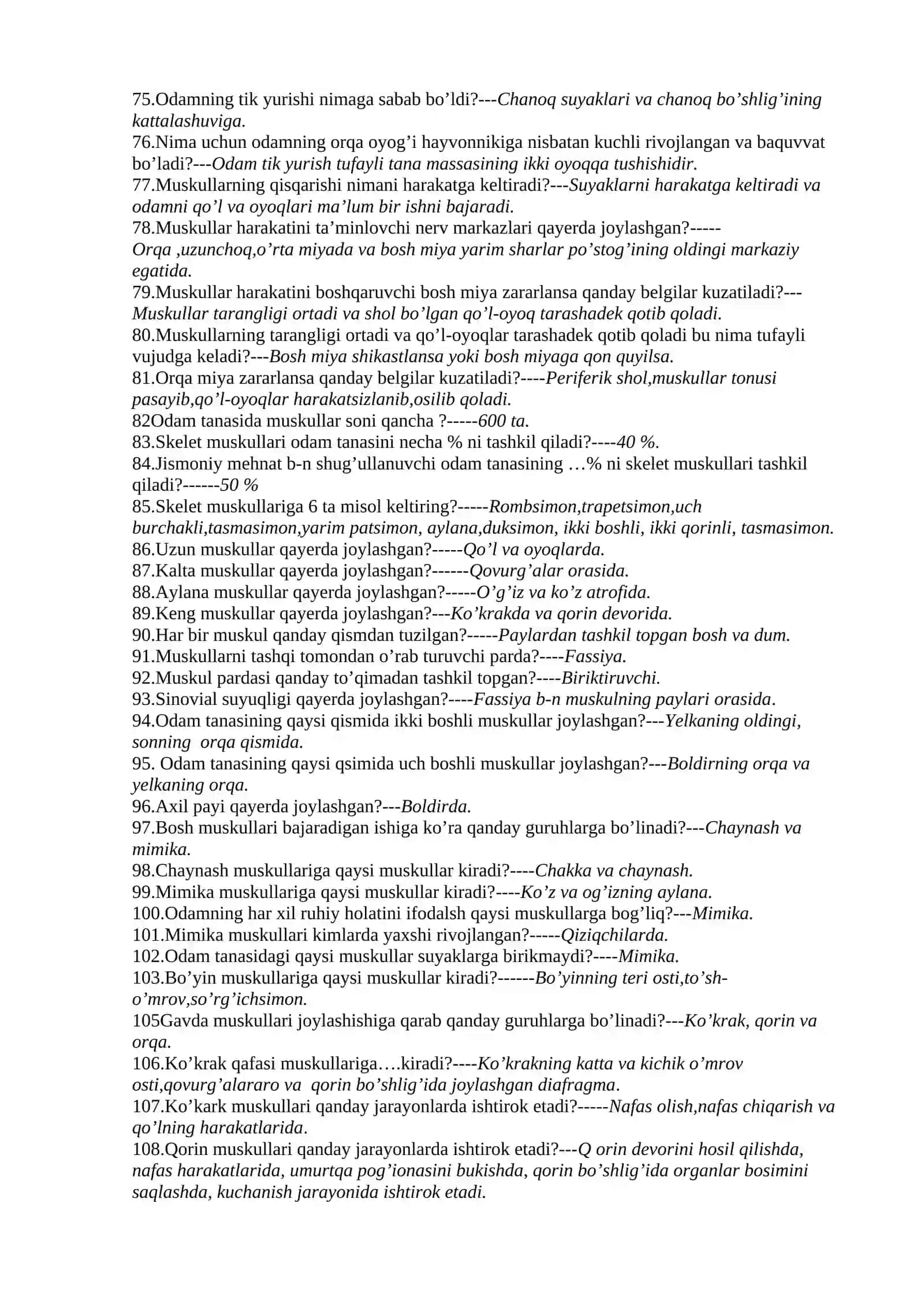 Anatomiya modulidan nazorat savollari 3