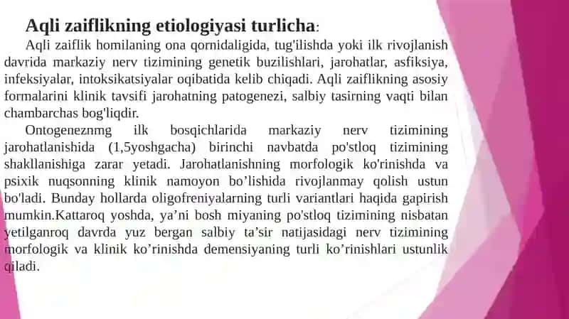 Aqli zaiflikning klinik tavsifi va differensial diagnostikasi 3