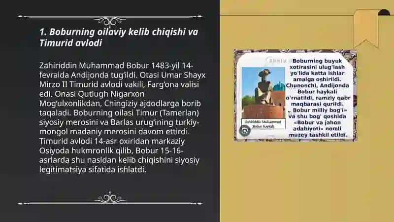 Zahiriddin Muhammad Bobur hayoti va ijodi 3