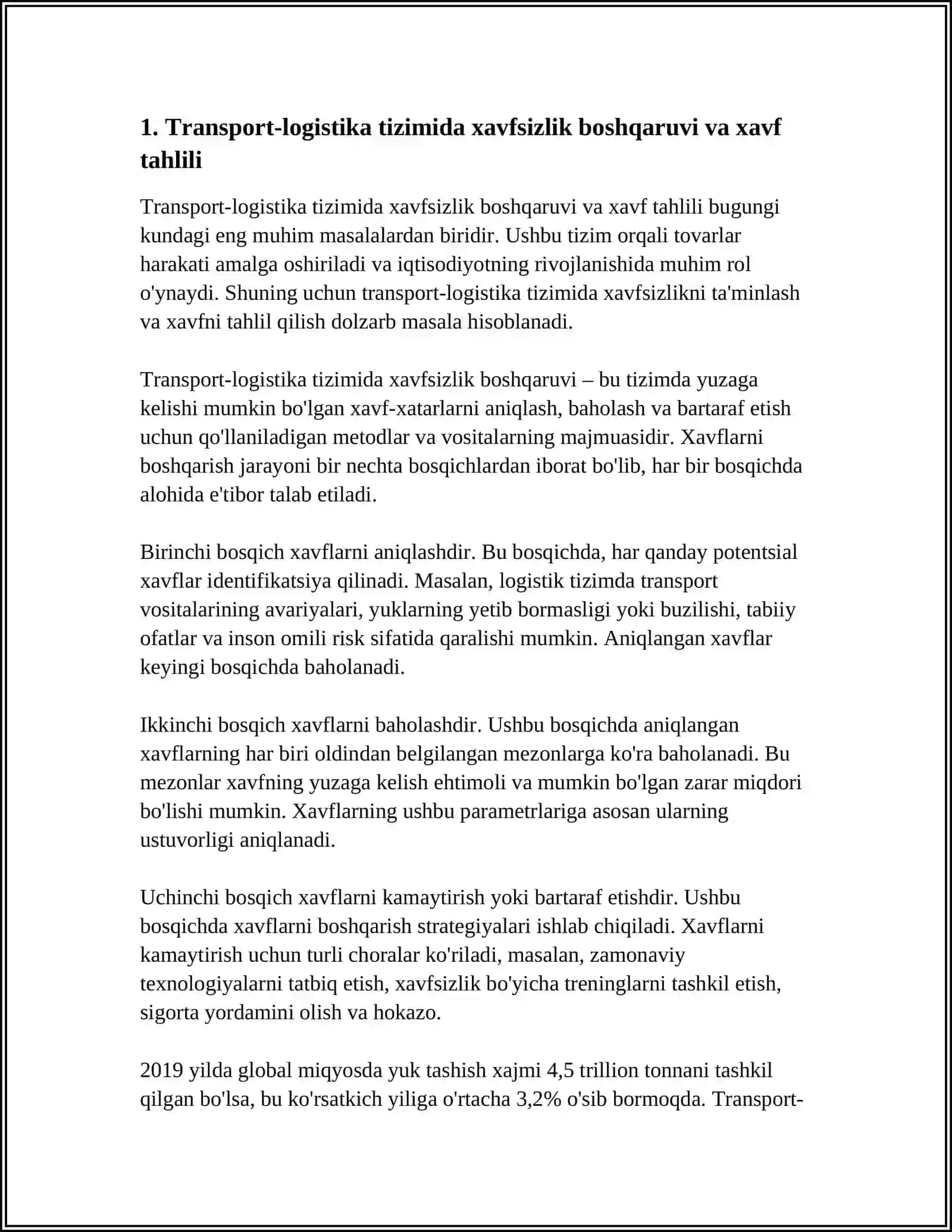 TRANSPORT LOGISTIKASI TIZIMIDA XAVFSIZLIK MASALARI 3