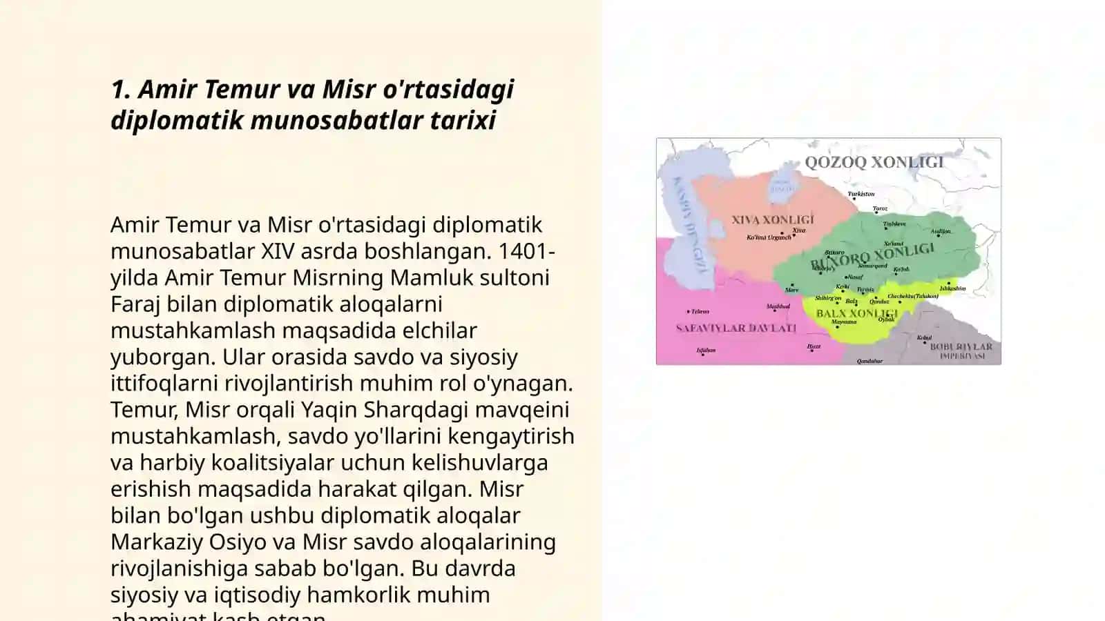 Amir Temur va Misr o'rtasidagi diplomatik munosabatlar 3