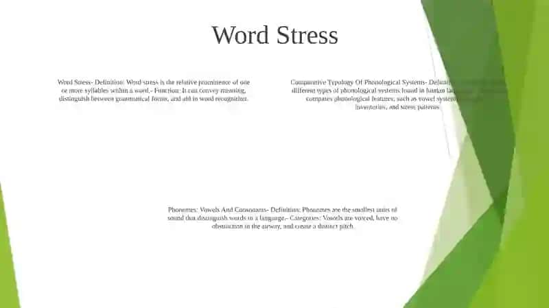 Comparative Typology Of Phonological Systems: Intonation, Word Stress, Sentence Stress 3
