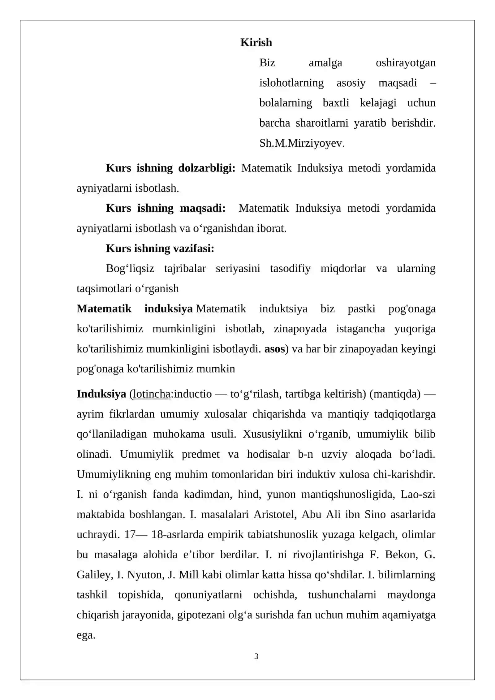 Matematika Induksiya Metodi Yordamida Ayniyatlarni Isbotlash 3