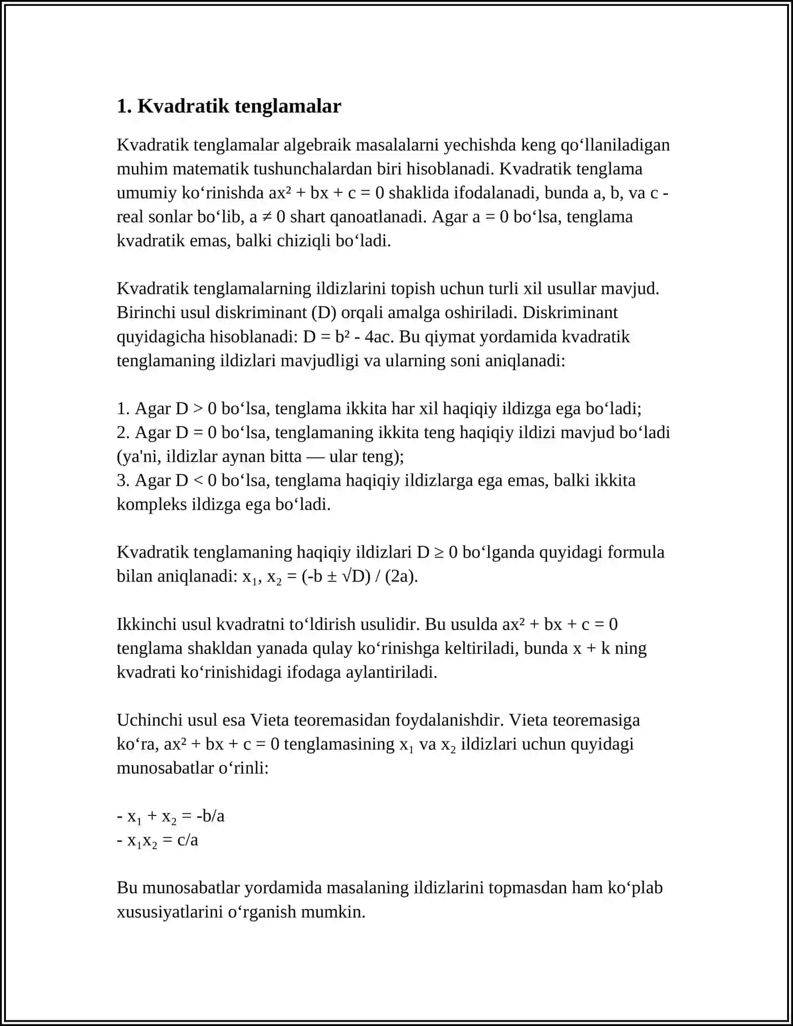 KVADRATIK FOʻMALAR 3