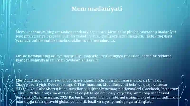 Meme madaniyatining ommabop madaniyatga ta'siri 3