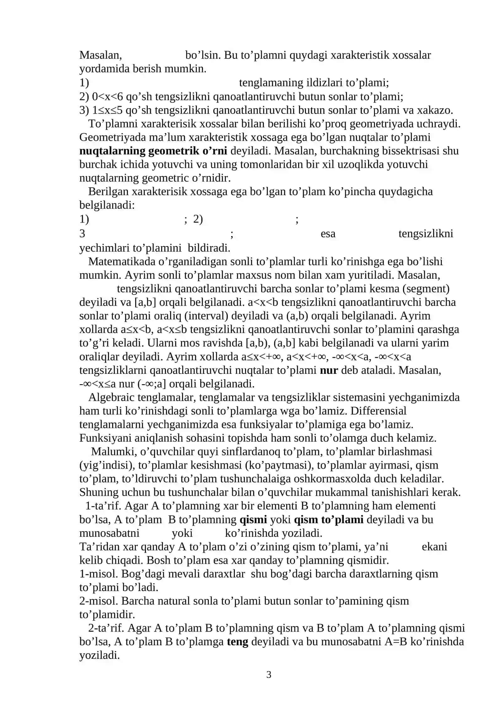Sonli to’plamlarni o’rganish usullari 3