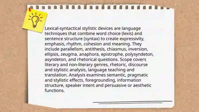 Lexical-Syntactical Stylistic Devices Presentation 3
