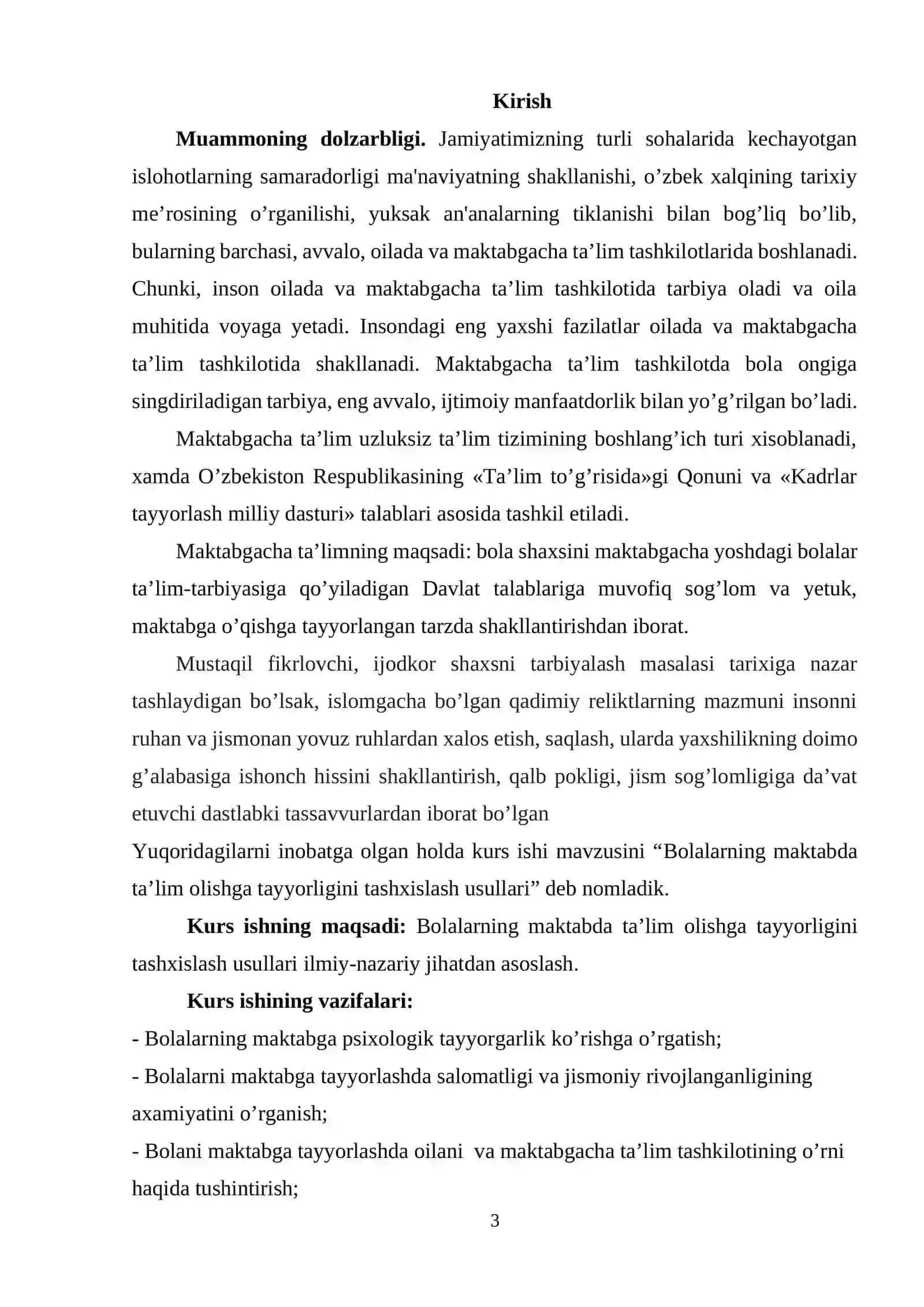 BOLALARNING MAKTABDA TA’LIM OLISHGA TAYYORLIGINI TASHXISLASH USULLARI 3