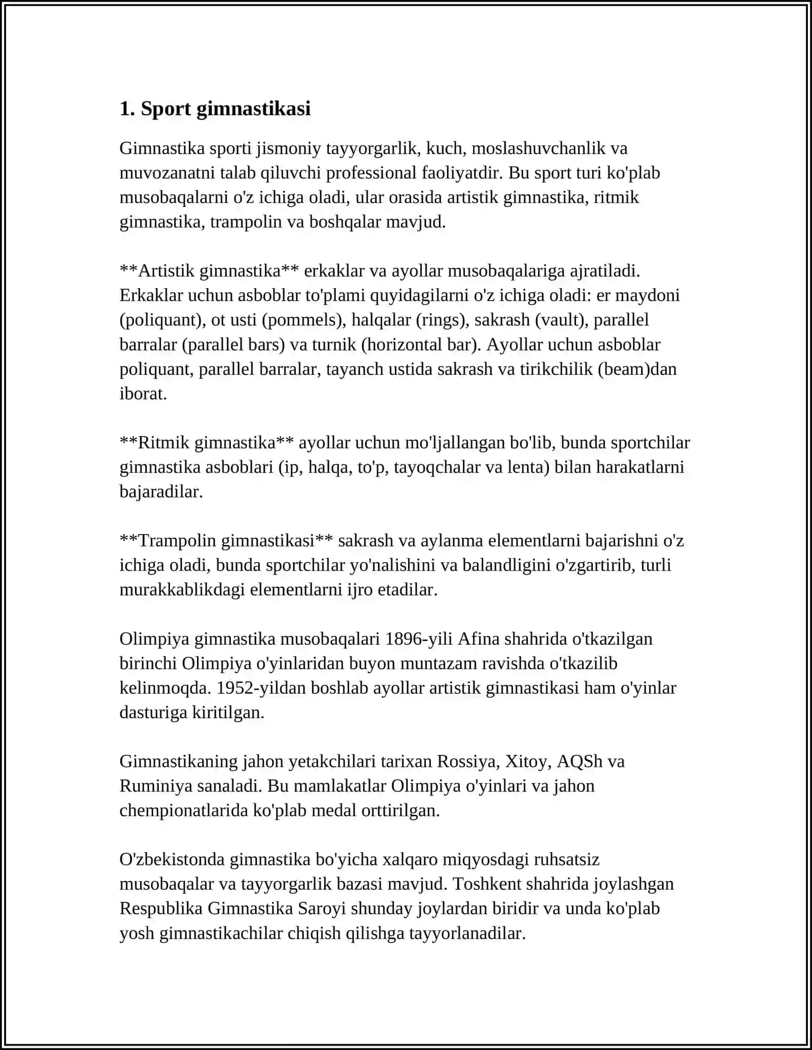 GIMNASTIKANING SPORT TURLARI 3