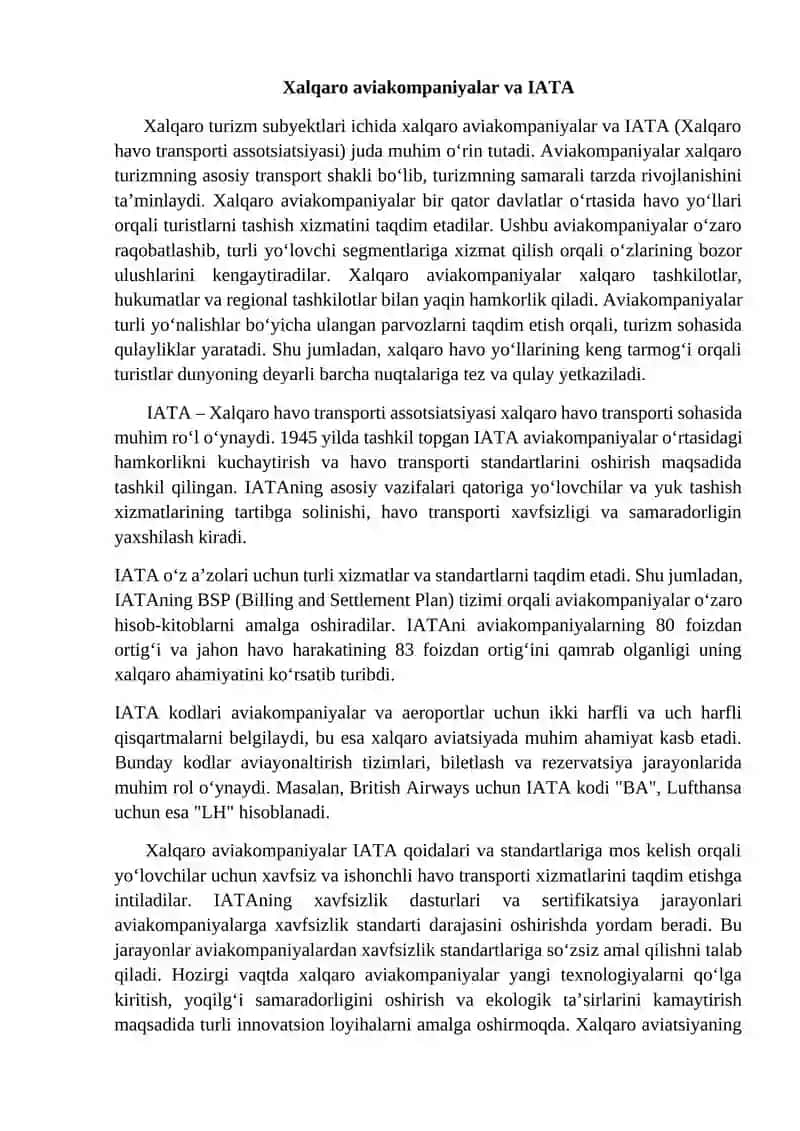 XALQARO TURIZM SUBYEKTLARI 3