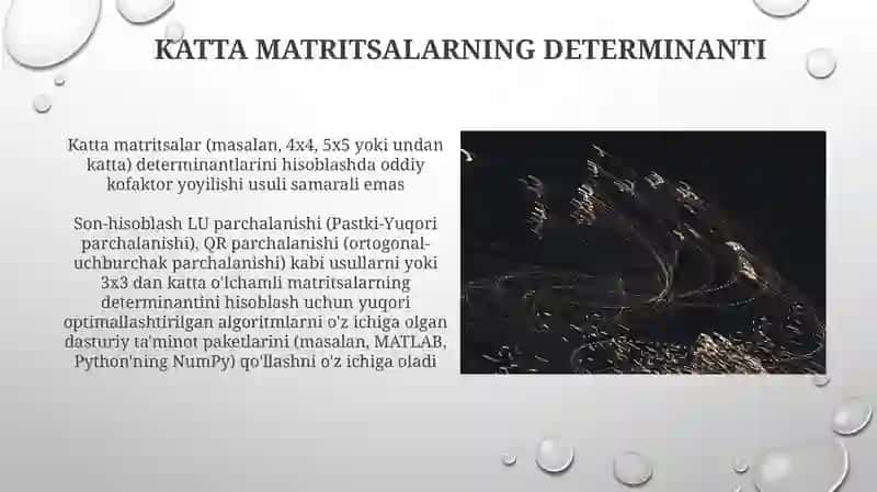 Katta Matritsalarning Determinanti 3
