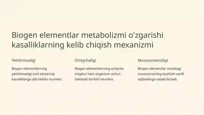 Biogen elementlar konsentratsiyasi o'zgarishi bilan bog'liq endemik va kasb kasalliklari 3