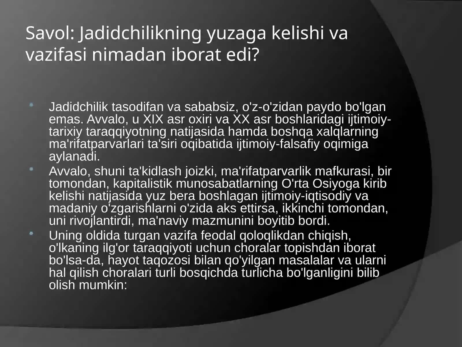 Jadidchilik va jadidlarning ilm-ma'rifat yo'lidagi harakatlari 3