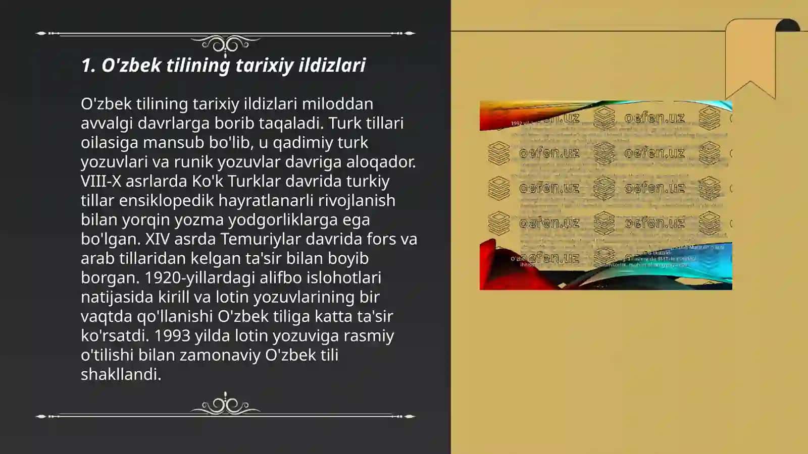 O'zbek tilining tarixiy ildizlari 3