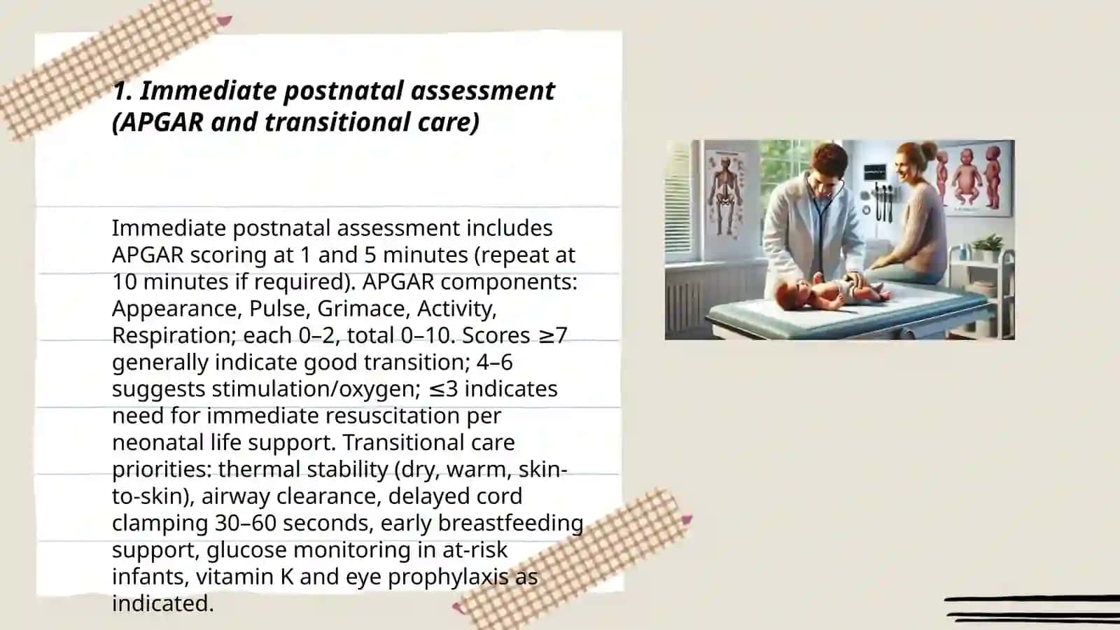Immediate postnatal assessment 3