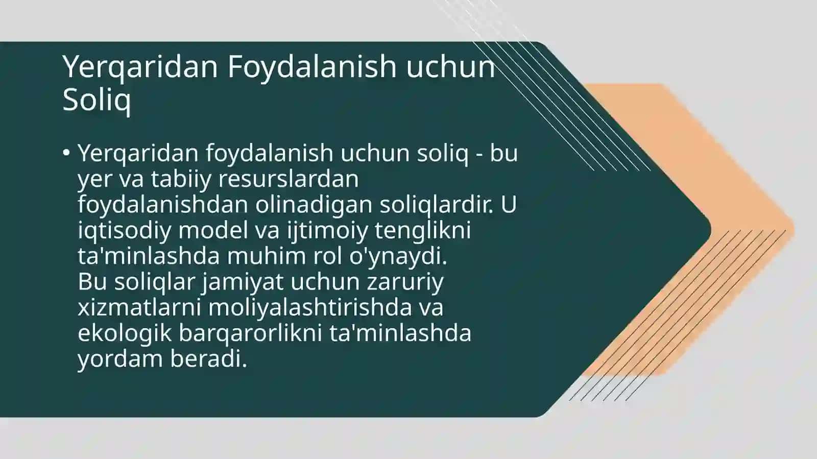 Yerqaridan foydalanish uchun Soliq 3