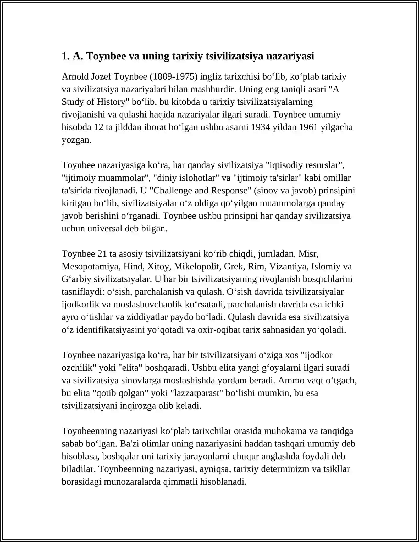 A.TOYNBI, E.TOFFLER, S.XANTINGTON ASARLARINING QIYOSIY TAHLILI ASOSIDA AXBOROTLASHGAN JAMIYAT VA UNING ISTIQBOLLARI 3