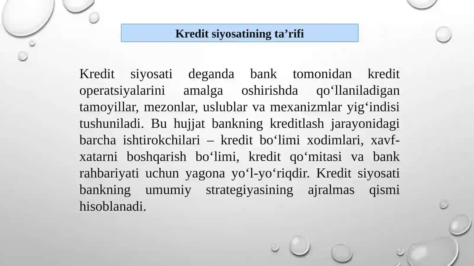 Kredit siyosatining maqsad va vazifalari 3