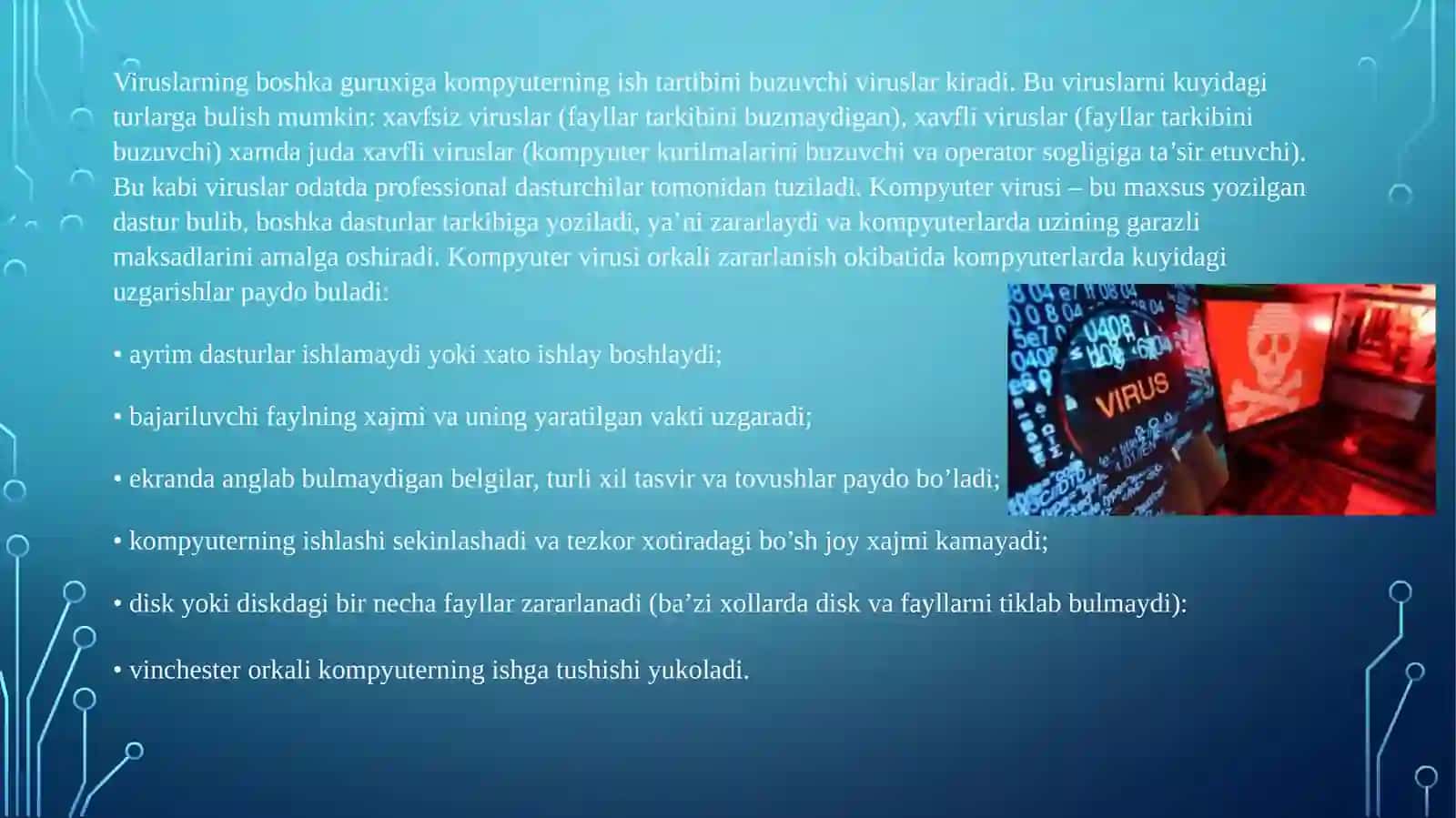 Kompyuter viruslarining xususiyatlari va zararlari 3