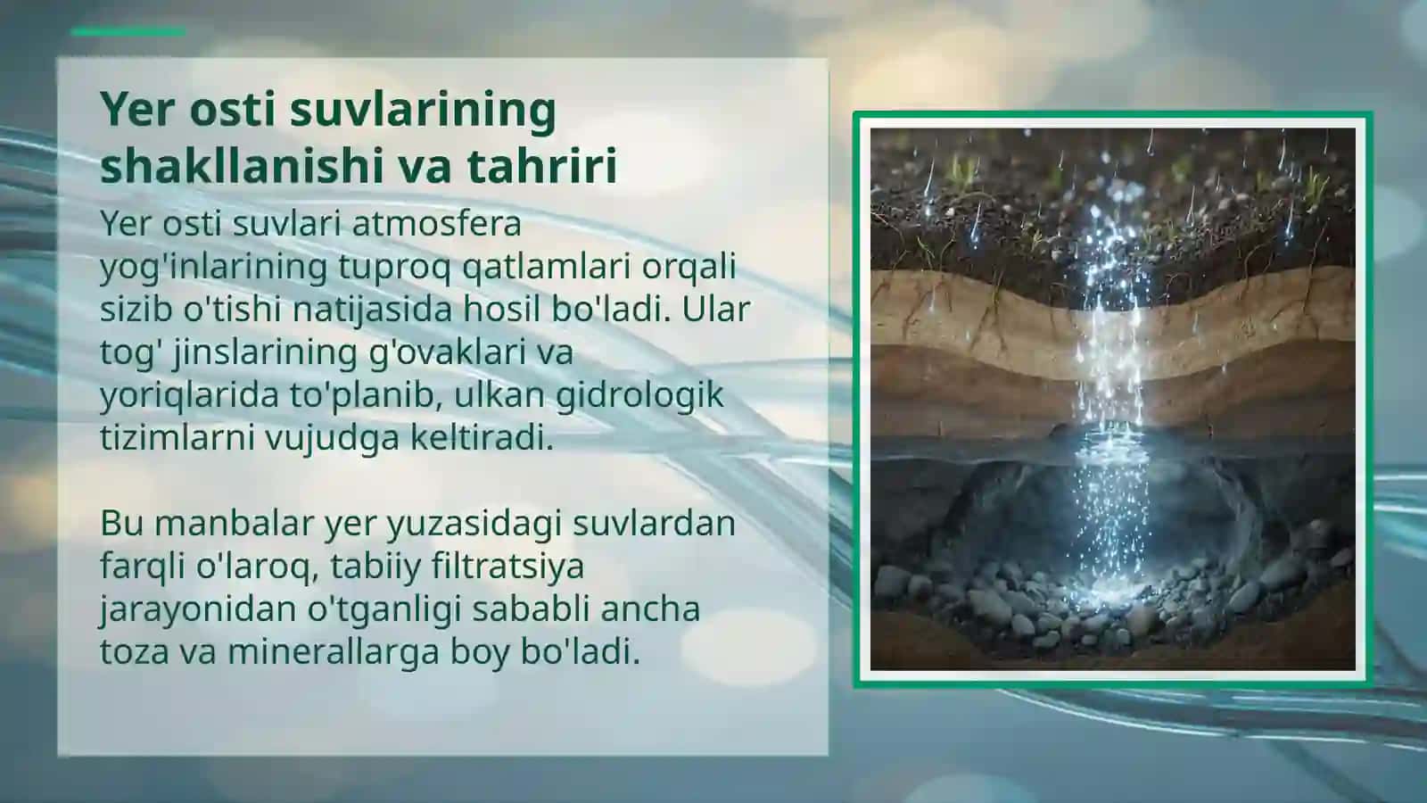 Yer osti ichimlik suv manbalari: Hayotiy muhim zaxiralar 3