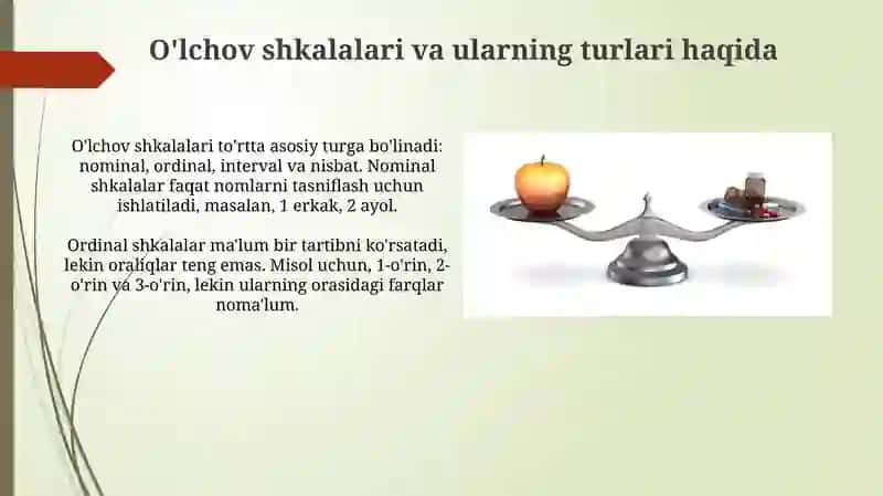 O'lchov shkalalari va ularning turlari 3