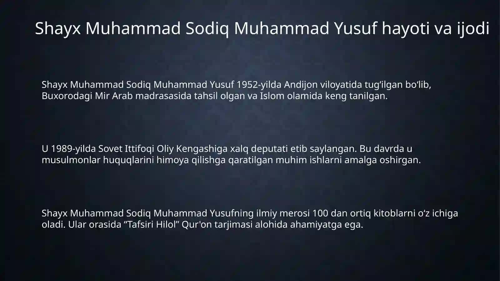 Shayx Muhammad Sodiq Muhammad Yusufning Baxtiyor oila asarida islom qadriyatlarining talqini 3