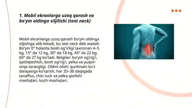 Mobil ekranlar tufayli ortopedik muammolar 3
