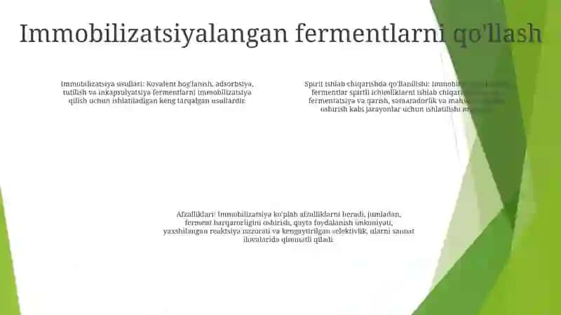 Immobilizatsiyalangan Fermentlarni Olish Va Spirt Ishlab Chiqarishda 3