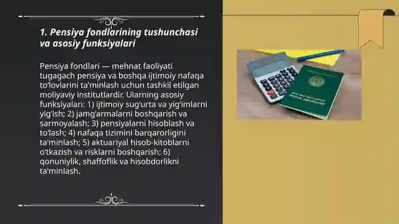 Pensiya fondlari, ularning funksiyalari 3