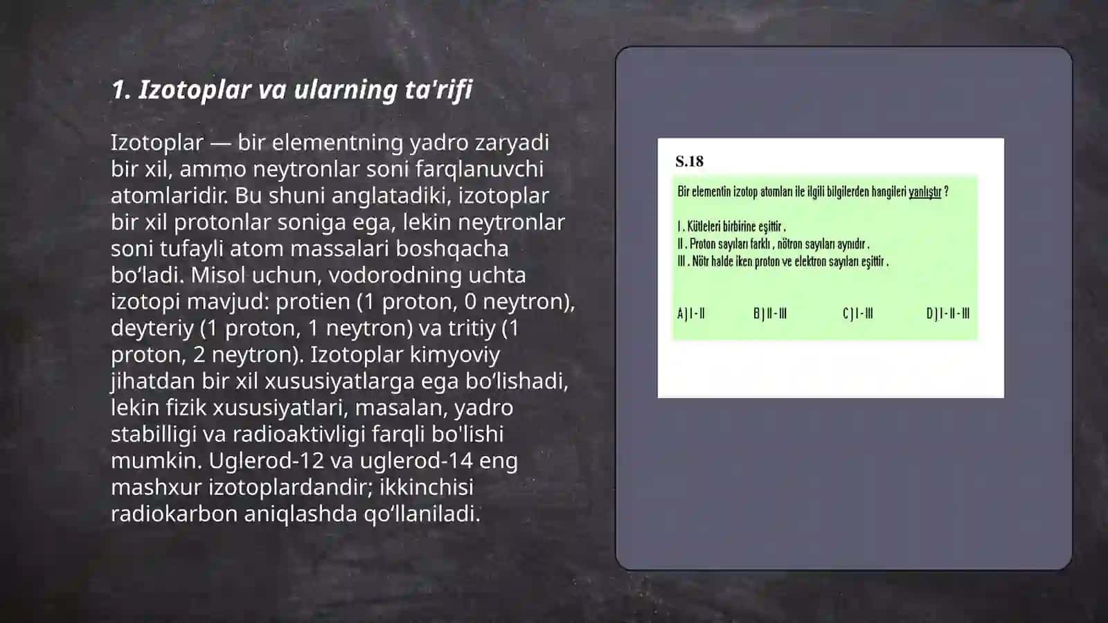 Izotop, izobar va izotonlar 3