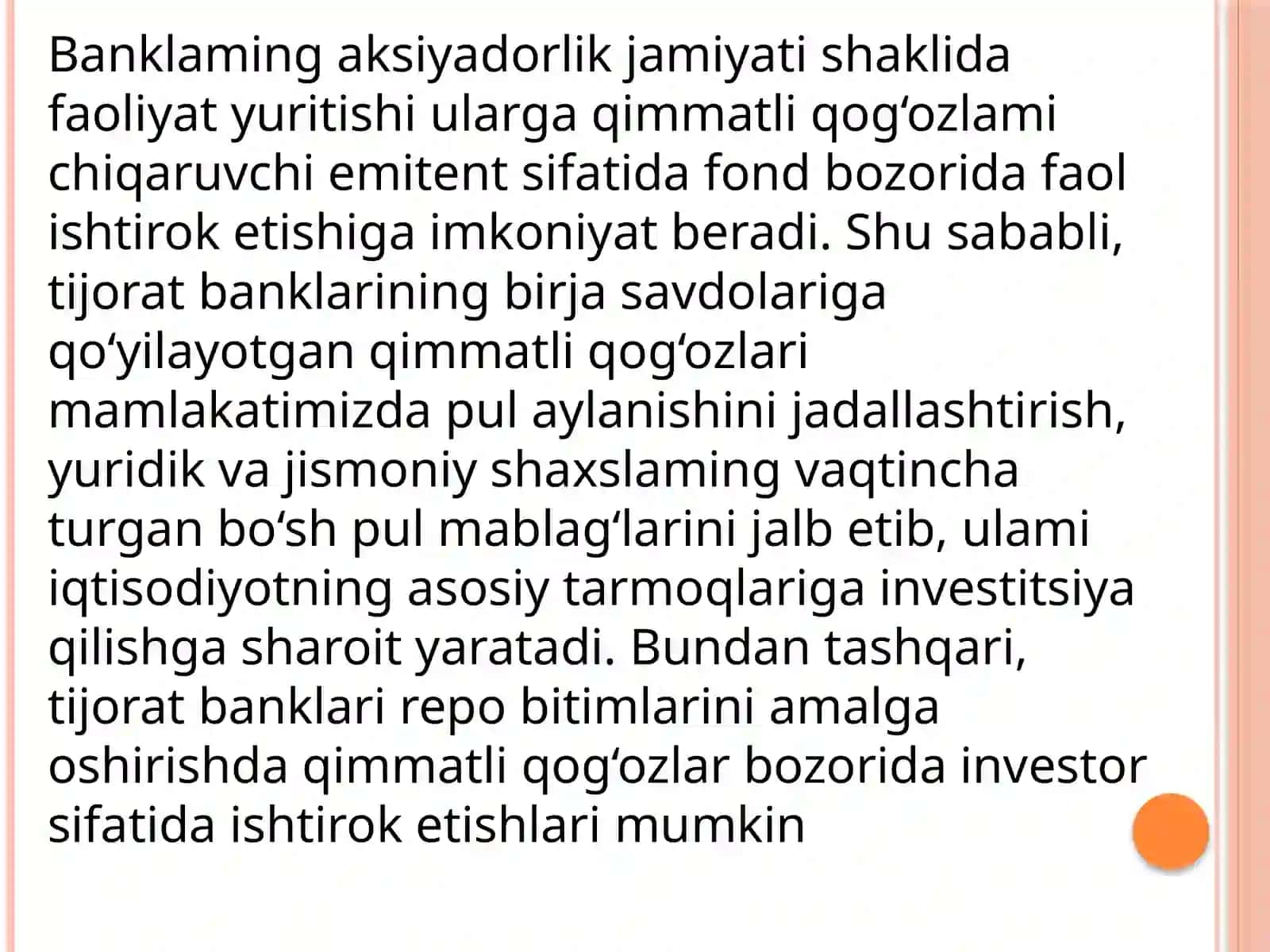 TIJORAT BANKLARINING QIMMATLI QOG‘OZLAR BILAN OPERATSIYALARI 3