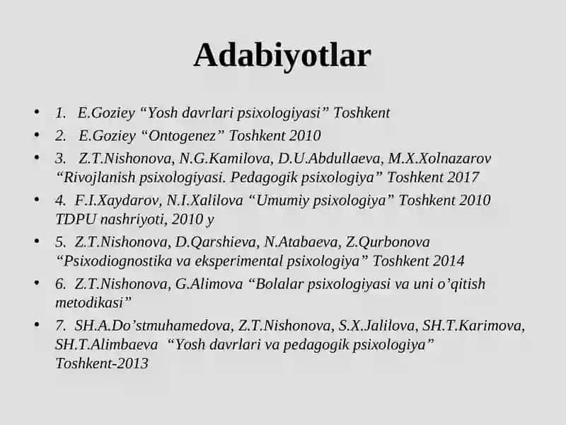 Rivojlanish psixologiyasi va pisixadiagnostik usullar 3