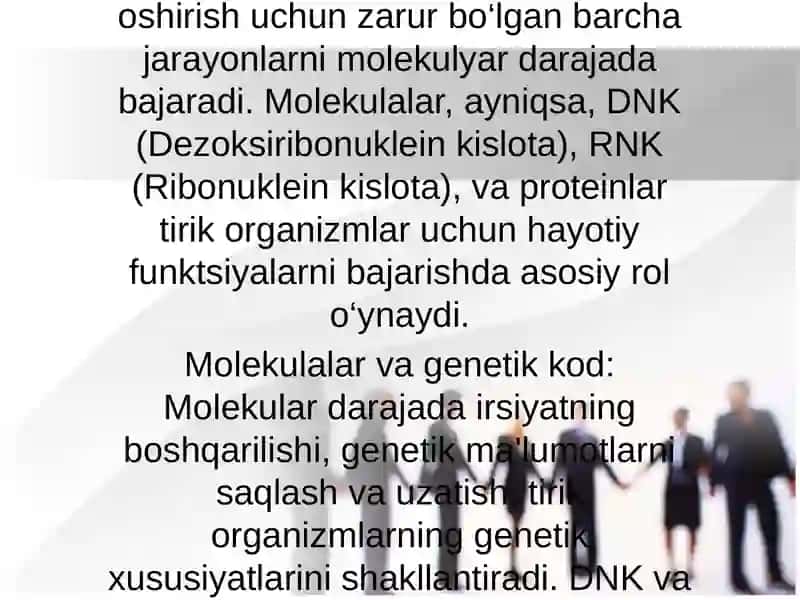 Tiriklikning Molekulyar Asoslari va O‘zgaruvchanlik 3
