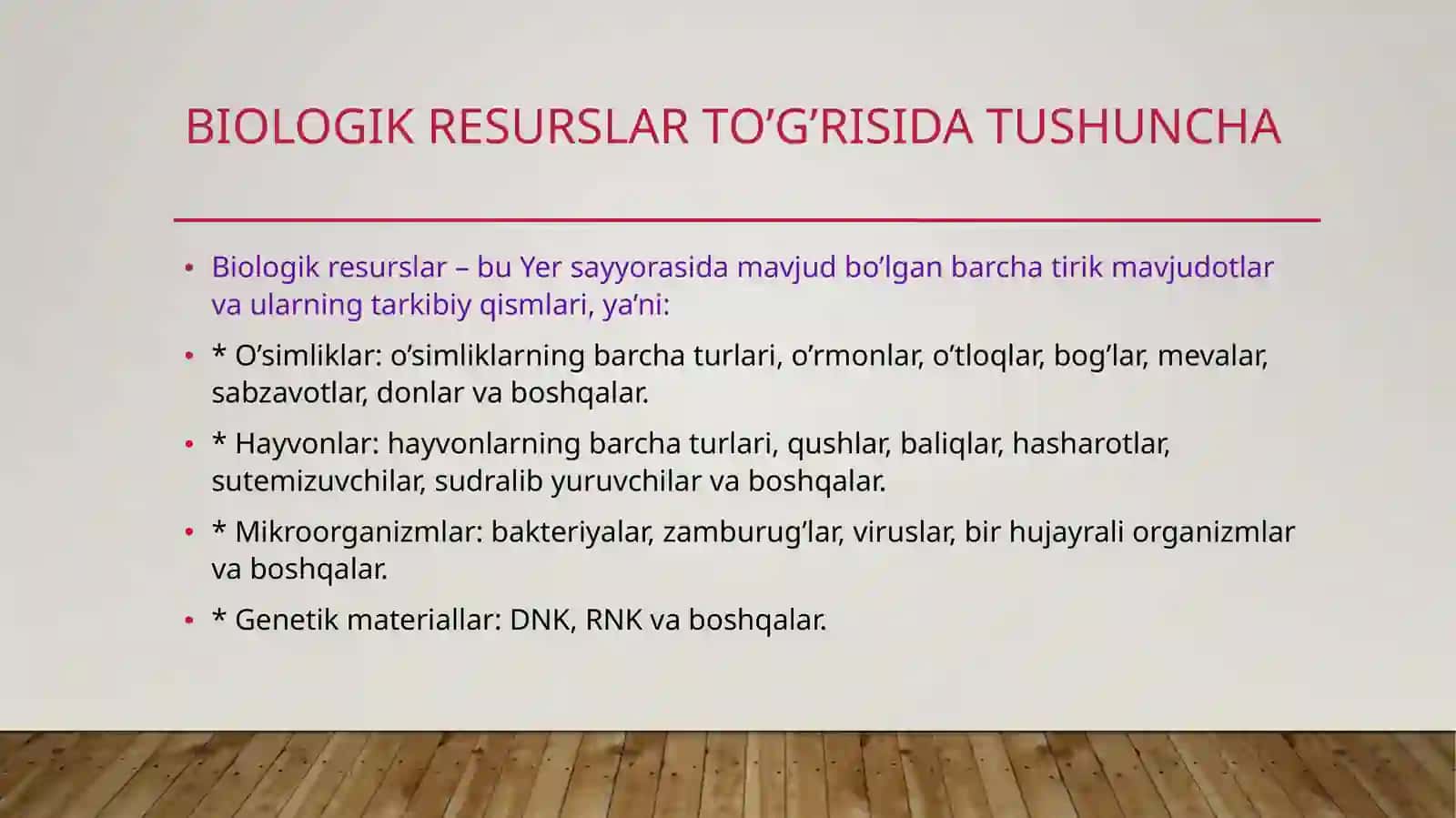 Biologikresurslardan foydalanish va muhofaza qilish 3